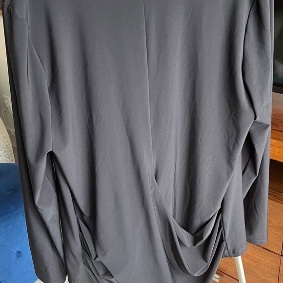 Black Long sleeve jacket, waterfall front, unique back detail - Picture 6 of 8